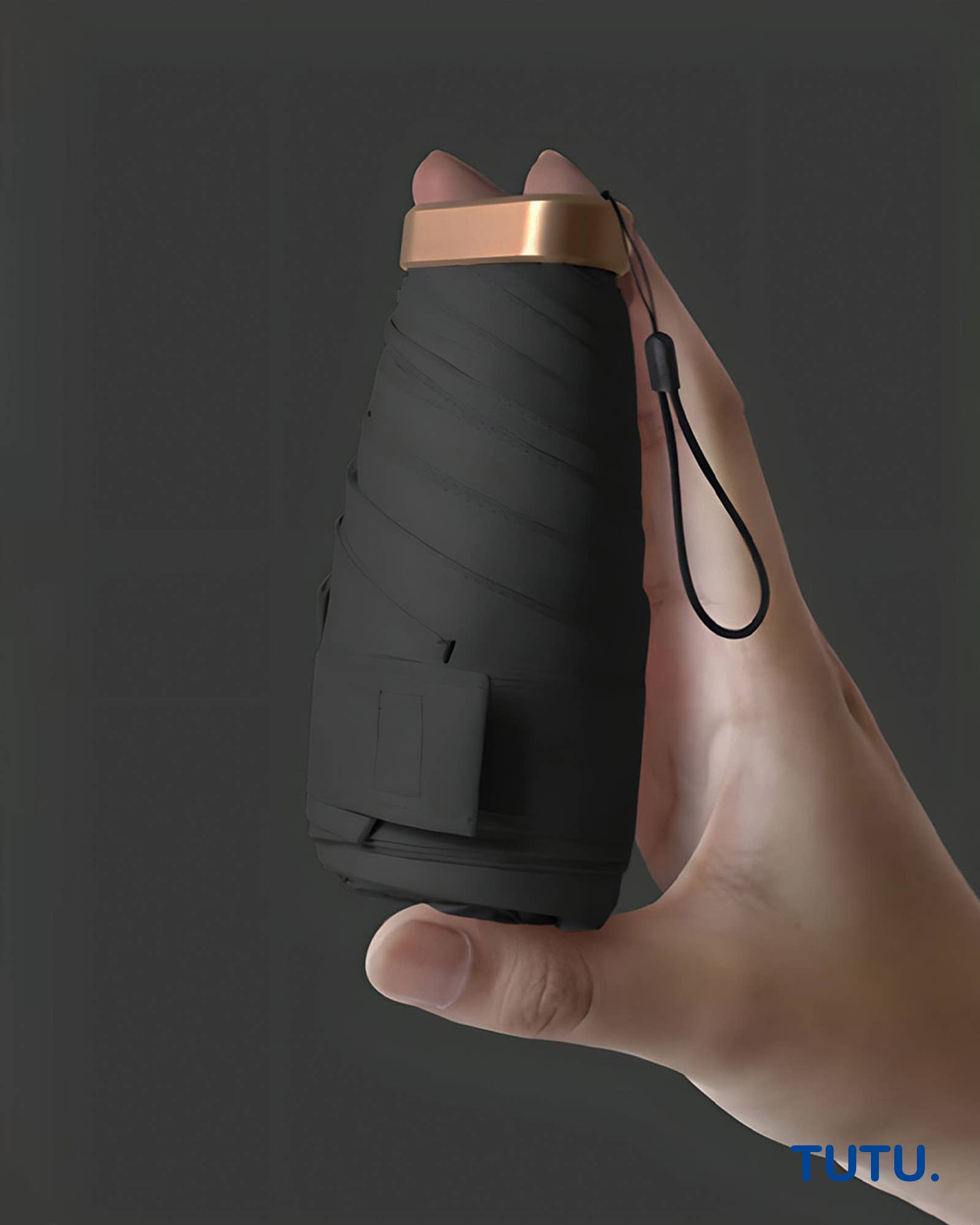 Mini parapluie de poche « Carte » - Noir