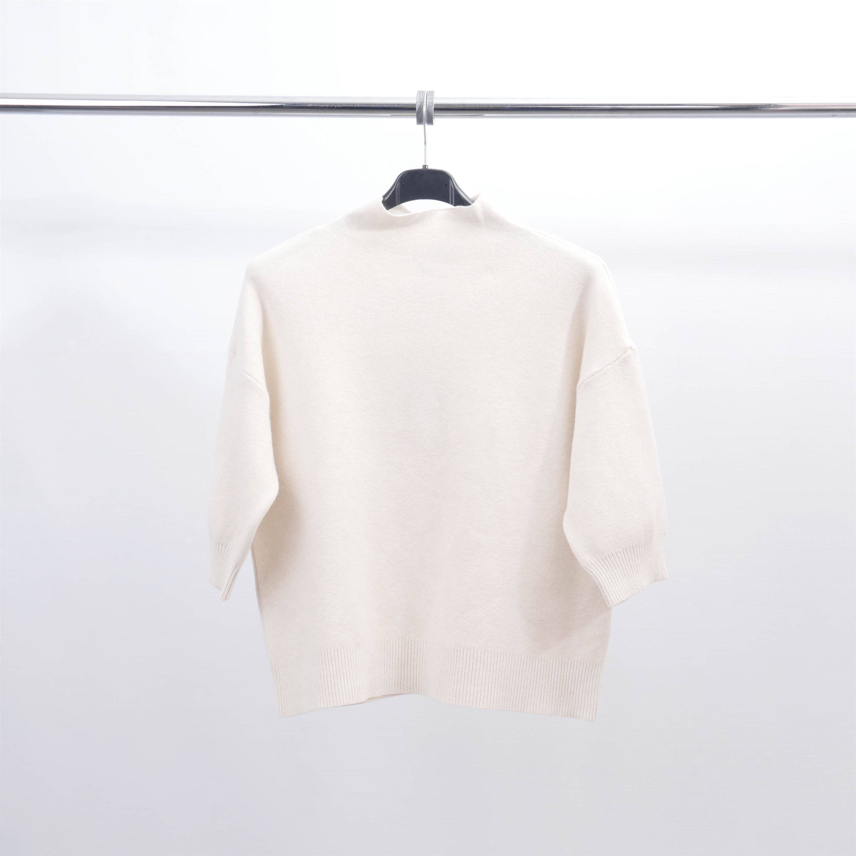 Pull col montant manche 3/4