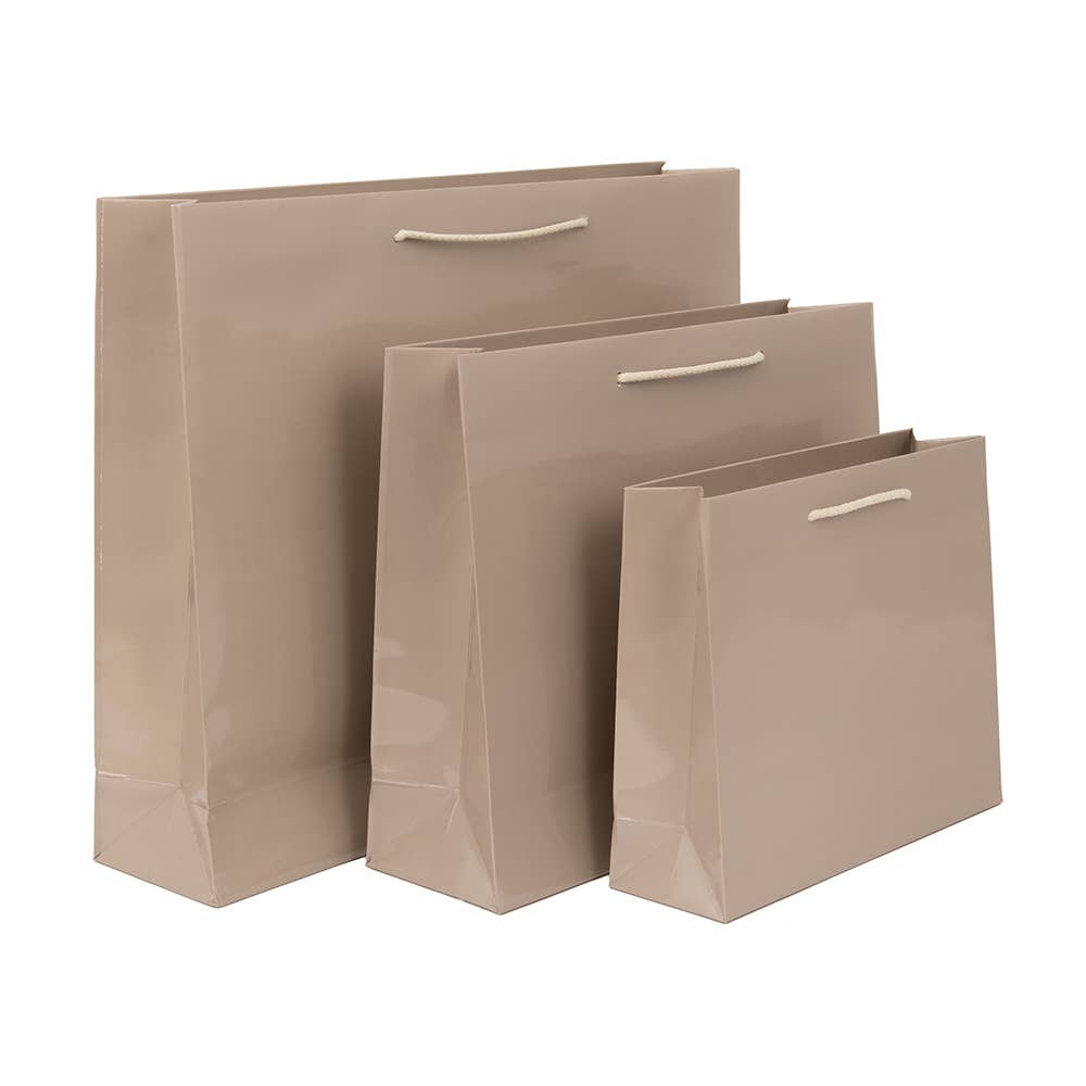 Sac en papier de luxe brillant à double face Turtledove - Fabriqué en Italie