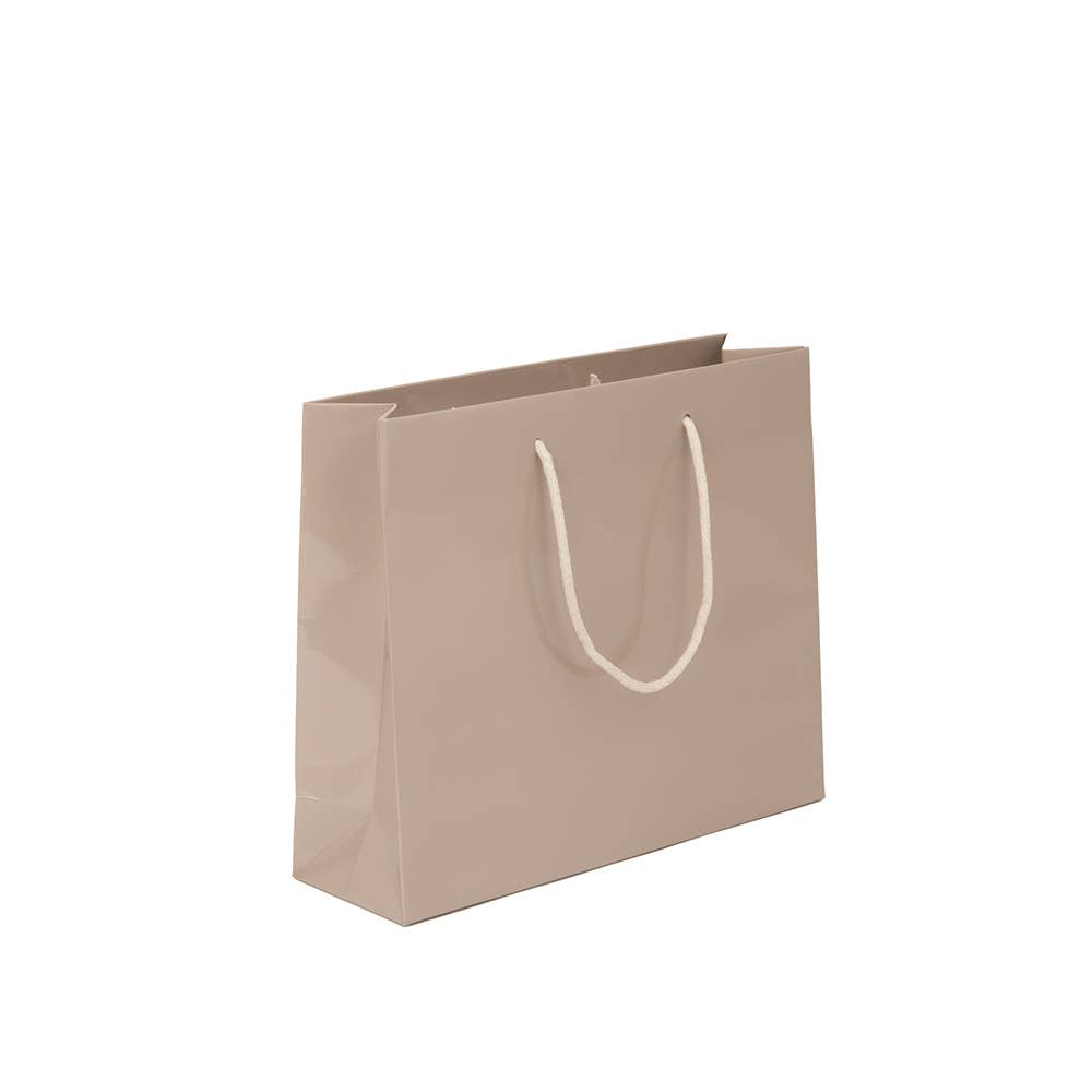 Sac en papier de luxe brillant à double face Turtledove - Fabriqué en Italie