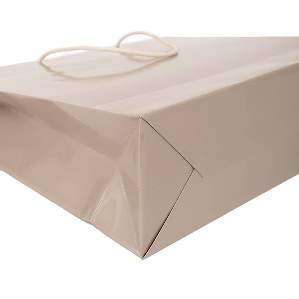 Sac en papier de luxe brillant à double face Turtledove - Fabriqué en Italie