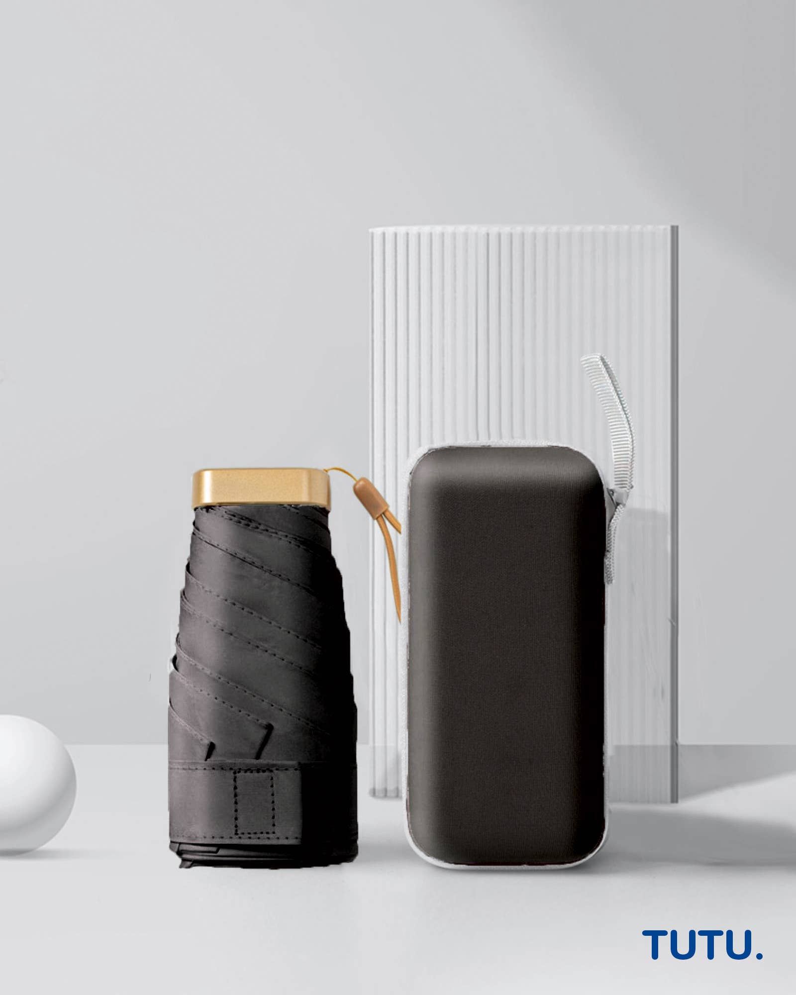 Mini parapluie de poche « Carte » - Noir