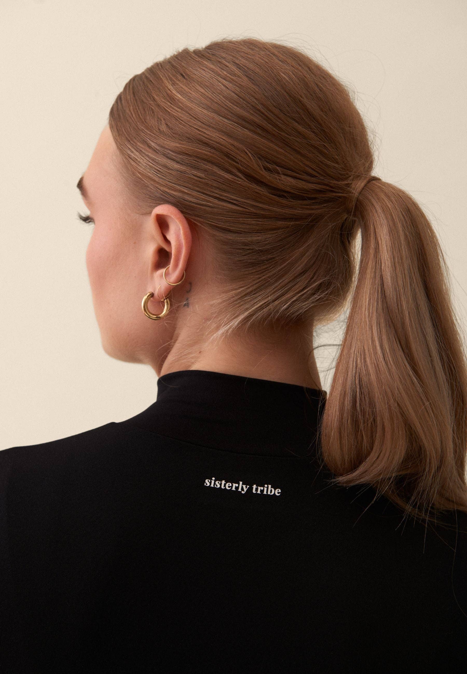 Veste zippée cintrée sans couture - Noire