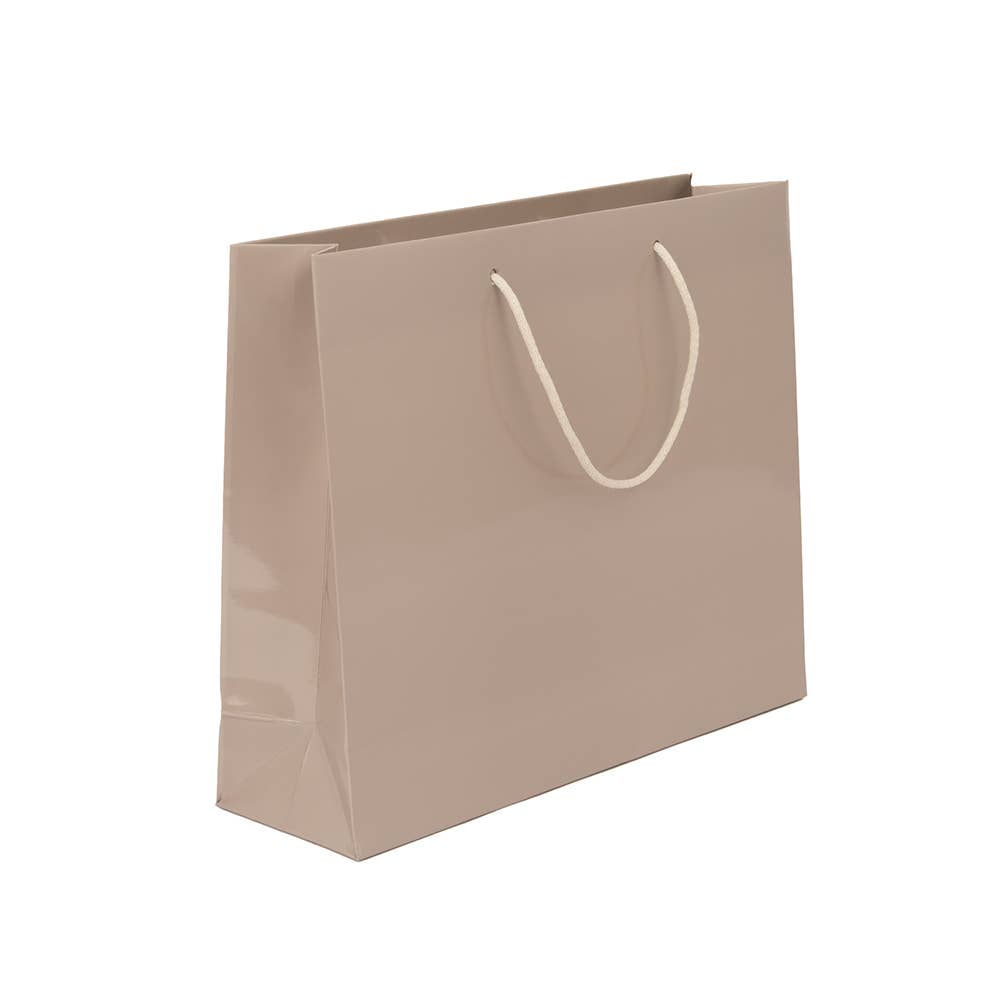 Sac en papier de luxe brillant à double face Turtledove - Fabriqué en Italie
