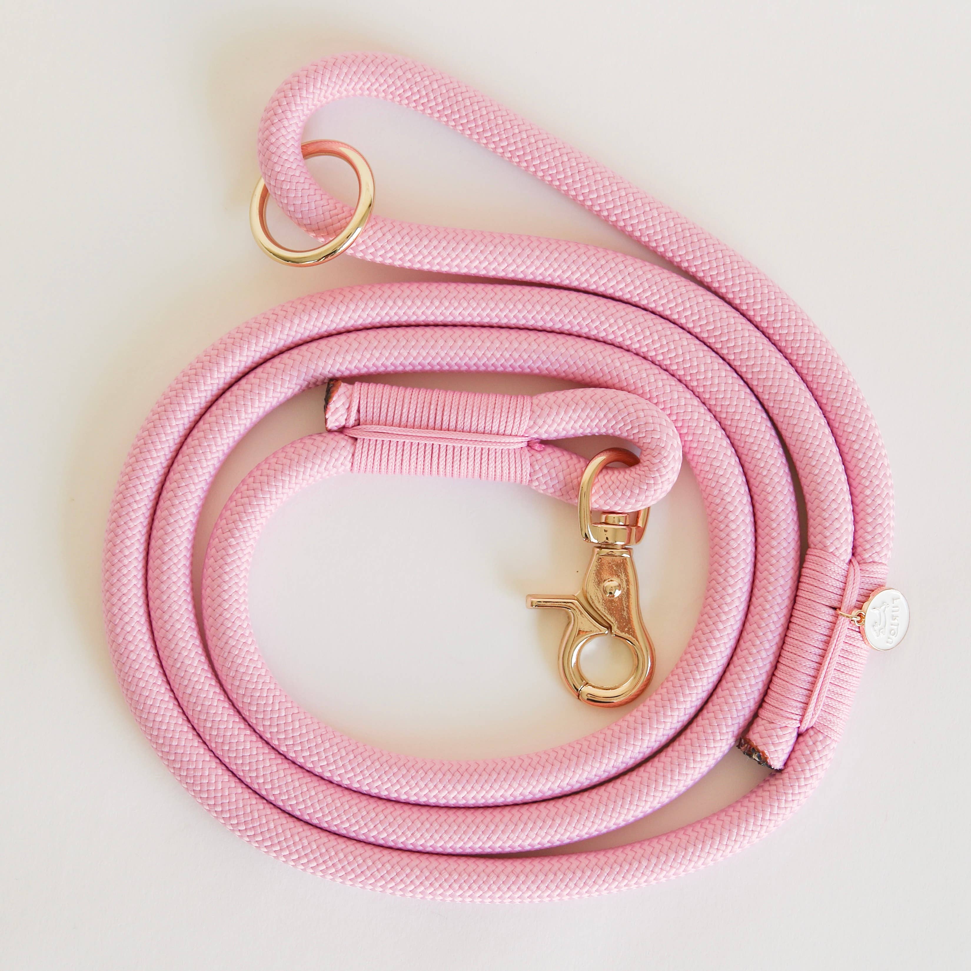« Baby Pink » - Laisse pour chien en corde tressée