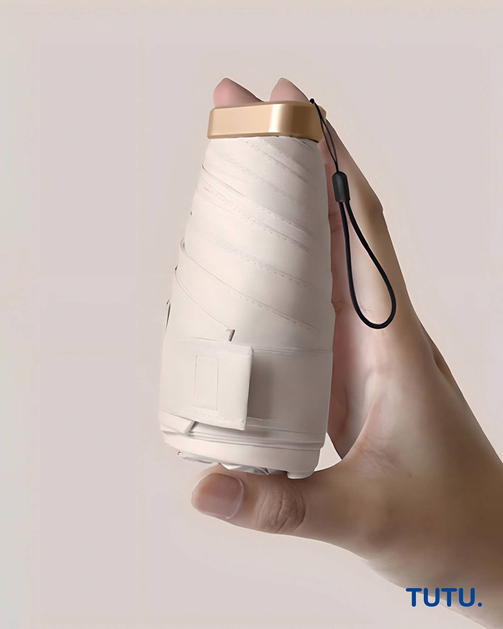 Mini-parapluie de poche « Carte » - Crème