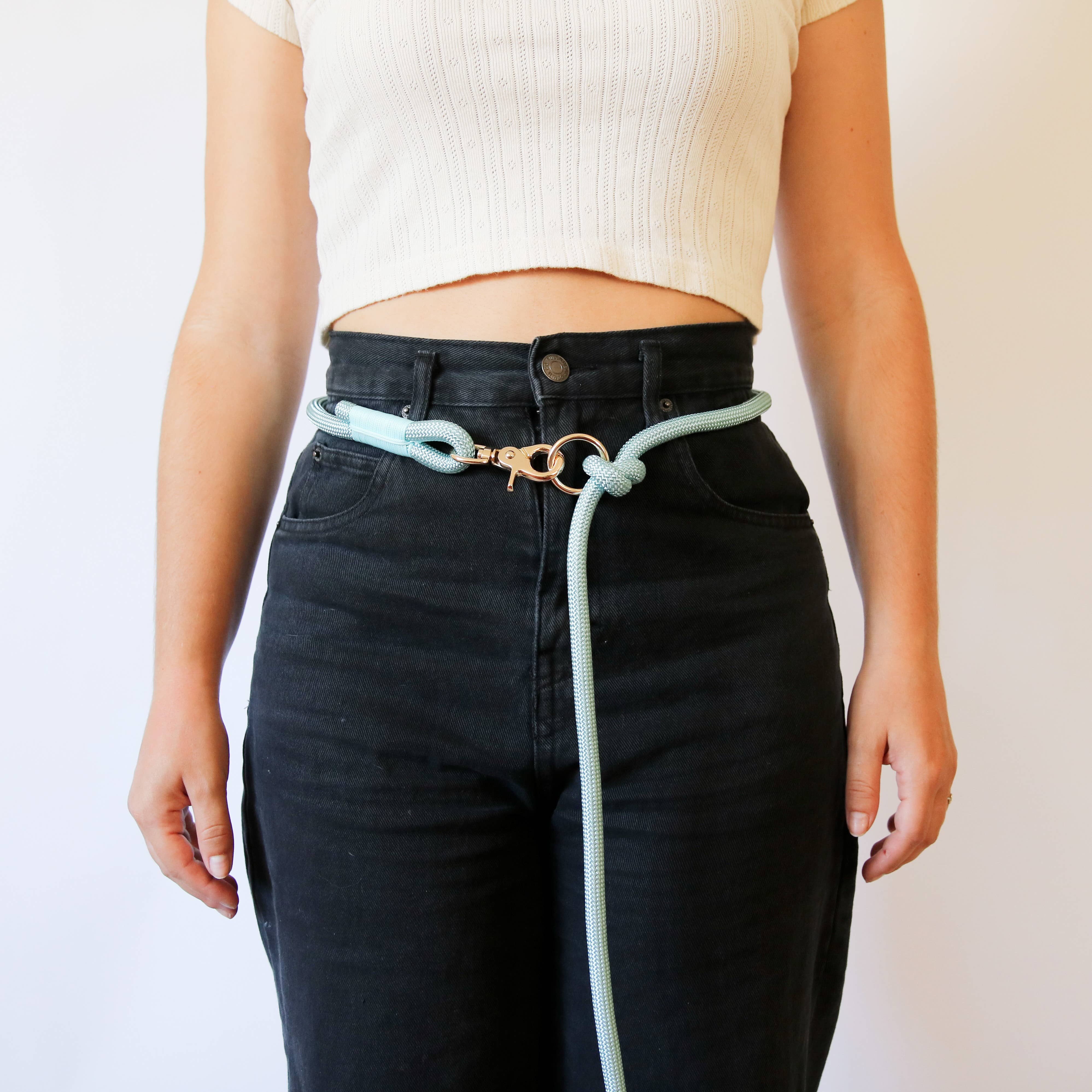 « Aqua » - Laisse en corde tressée pour chien, mains libres