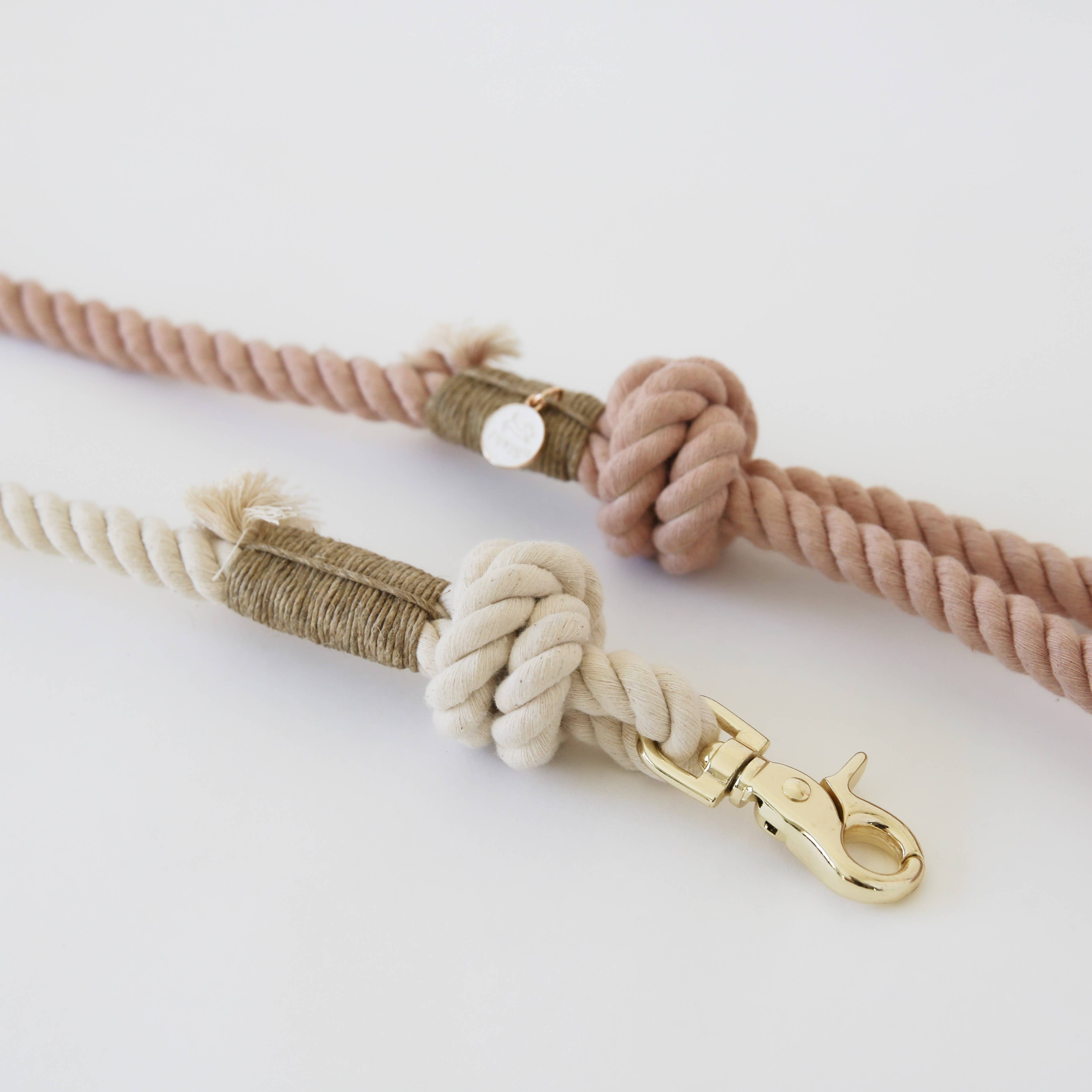 « Antique Rose » - Laisse pour chien en corde de coton