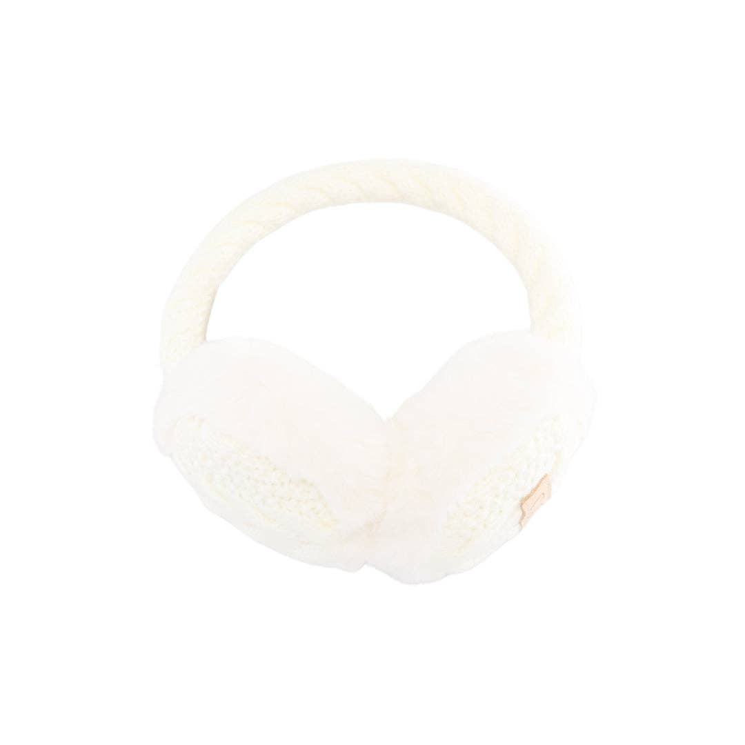 Cache-oreilles en fausse fourrure en tricot torsadé pour enfants KDEMS3661