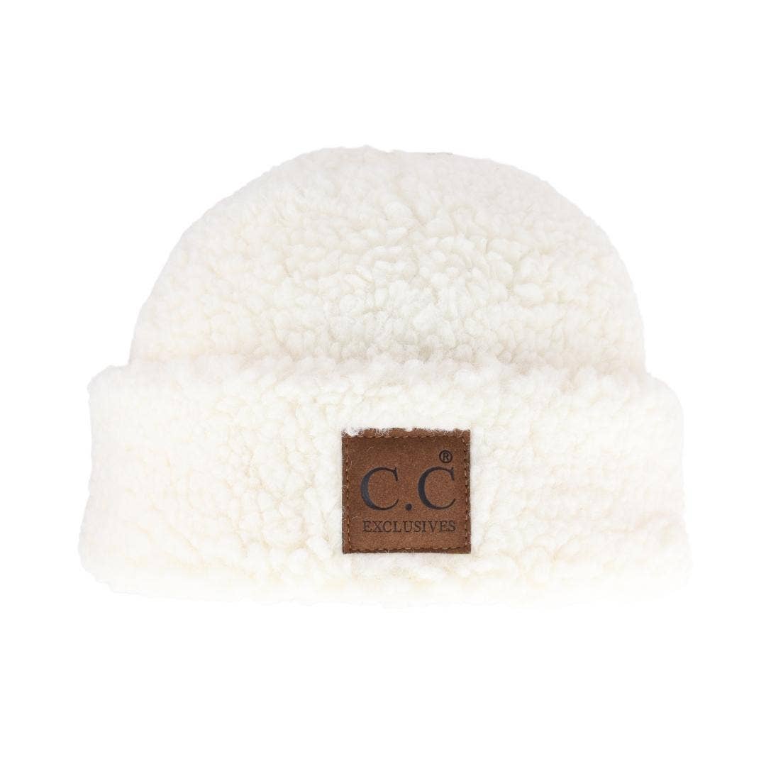 Bonnet C.C à revers en sherpa à doublure duveteuse HAT008