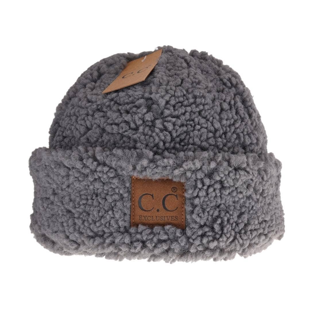 Bonnet C.C à revers en sherpa à doublure duveteuse HAT008